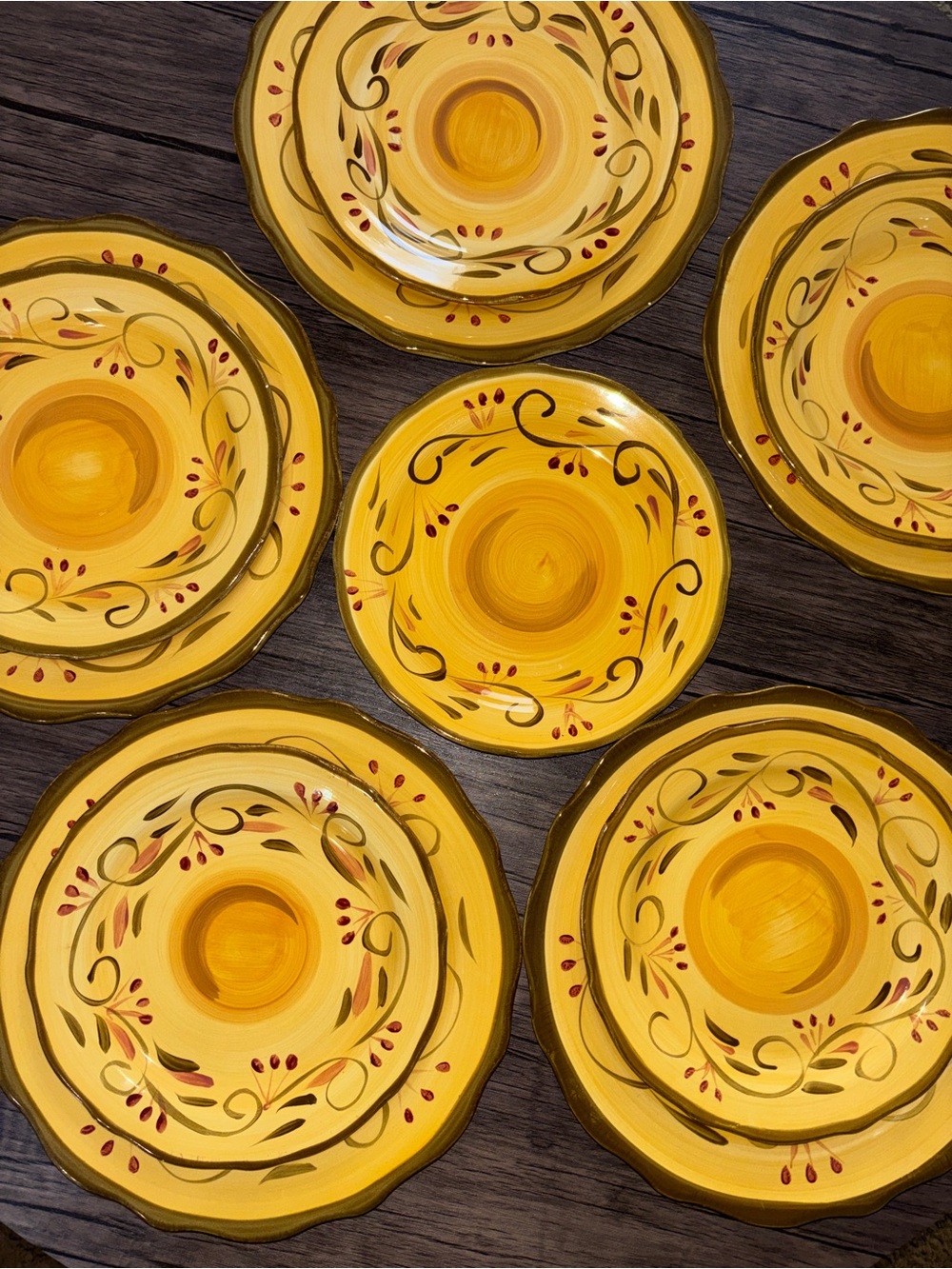 Home Trends Italian Villa Dinner (5) Salad (7) Plates Rustic Festive Fall Floral